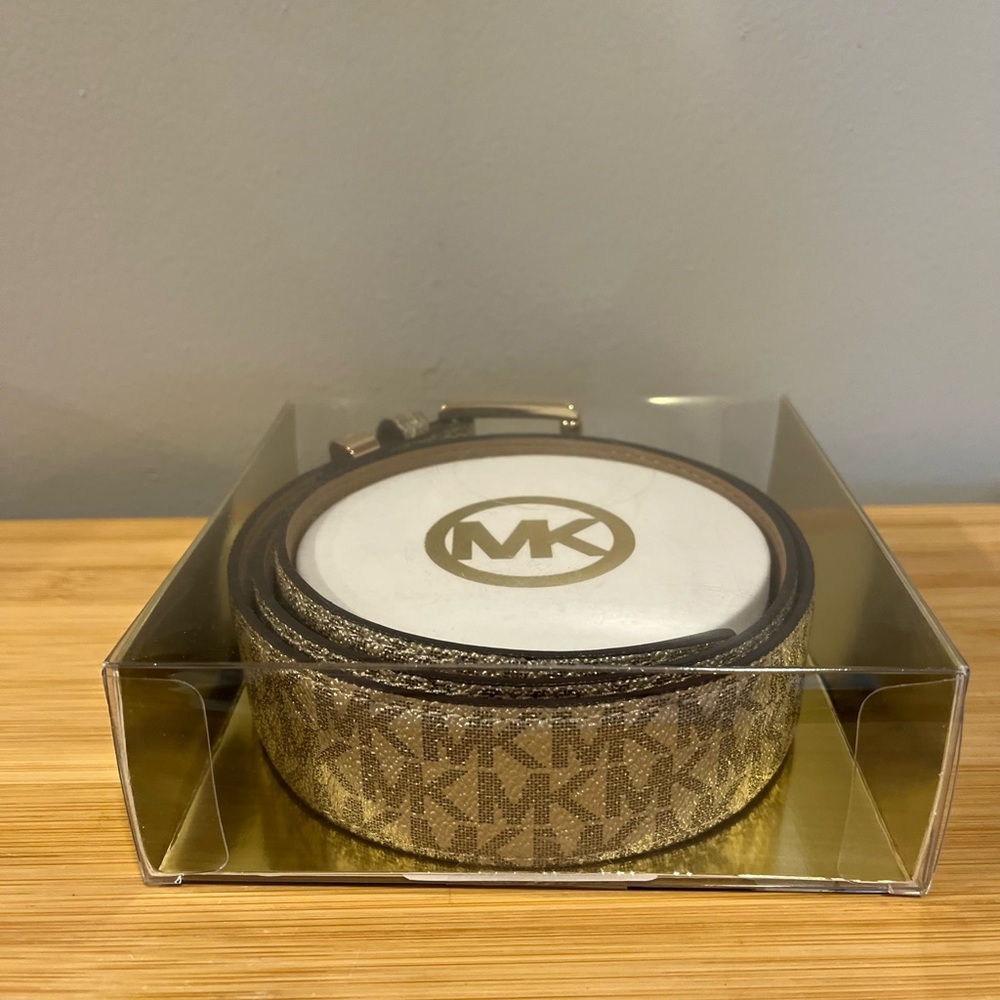Michael Kors Signature Gold and Brown Belt